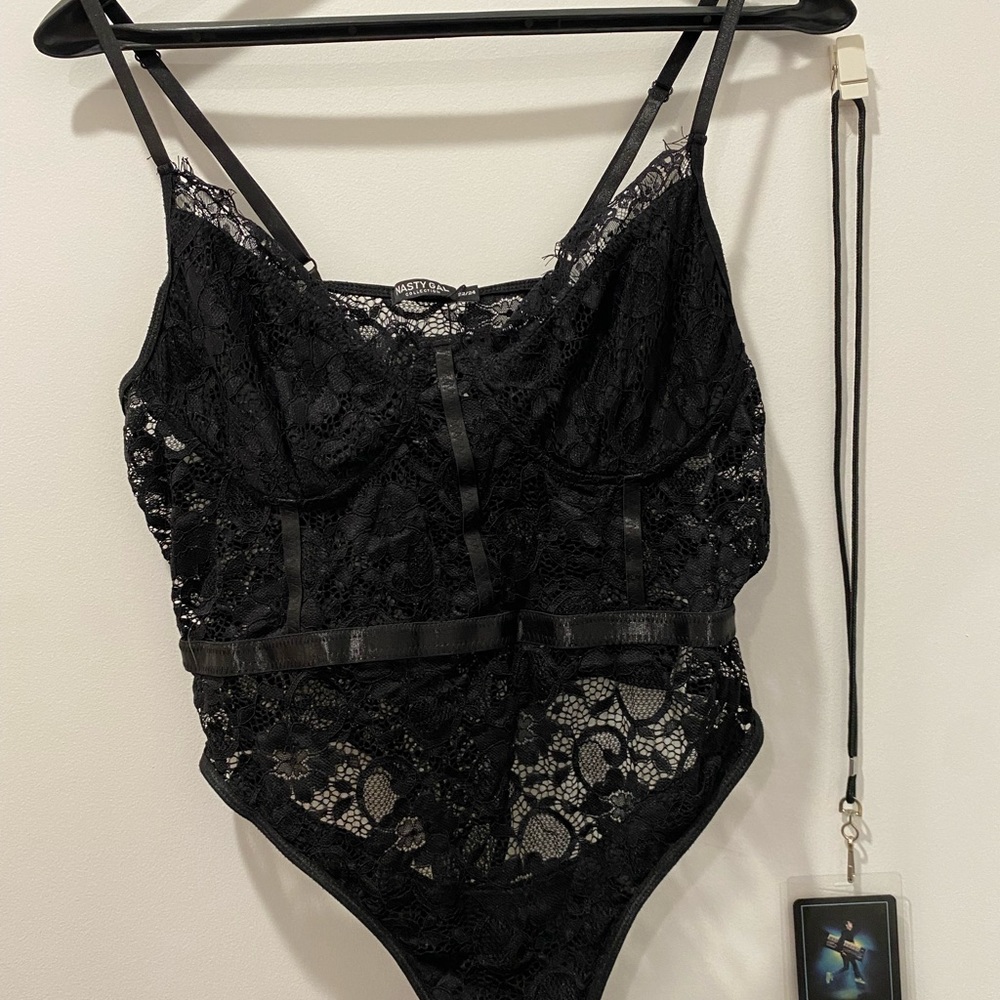 Nasty Gal plus lace lingerie bodysuit